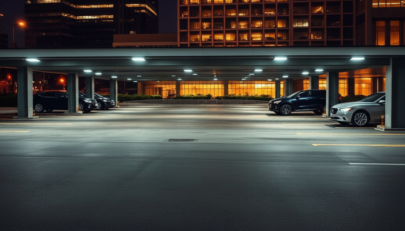 Professional valet parking management services at night in Cleveland